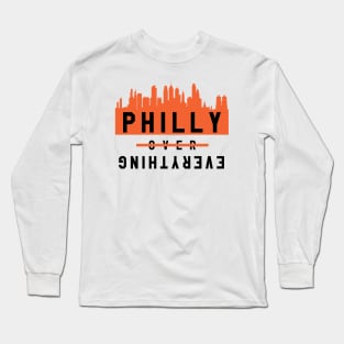 Philly over Everything - White/Orange Long Sleeve T-Shirt